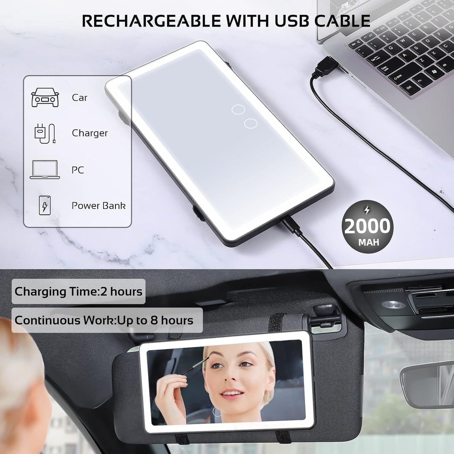 Portable Car Makeup Mirror