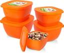 Airtight Glass Food Storage Containers with Bamboo Lids - 3 Piece Set