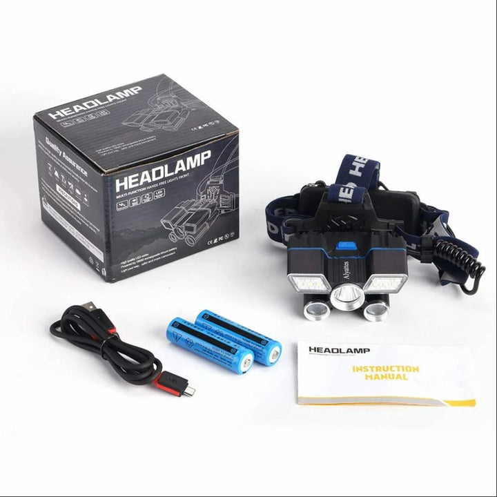 Bright Rechargeable Headlamp with 9 Modes for Outdoor Adventures