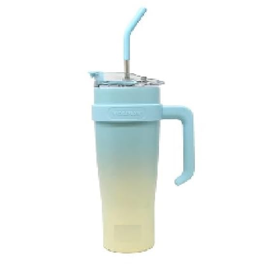 Insulated Stainless Steel Tumbler with Straw & Handle for Easy Hydration