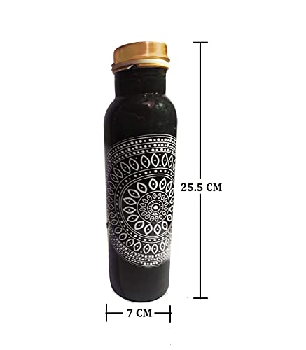 Floral Printed Copper Water Bottle 1000 ML - Eco-Friendly Hydration