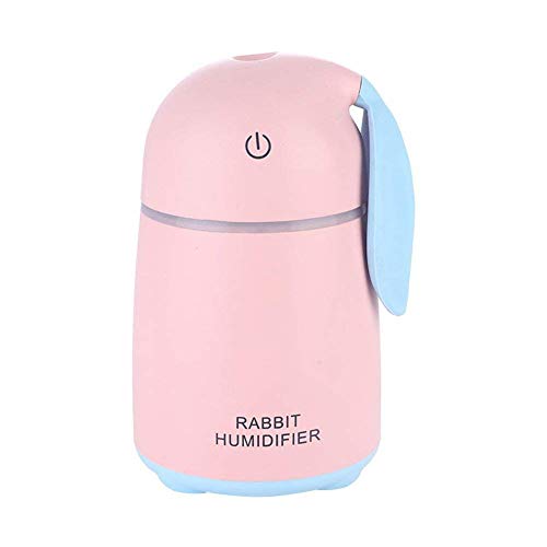 Portable Rabbit Shaped Humidifier with LED Night Light for Home & Office