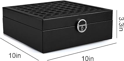 Elegant PU Leather Jewelry Box Organizer with Lock & Mirror for Travel