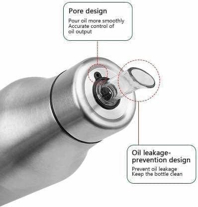 Stainless Steel Oil Dispenser for Versatile Kitchen Use - 550ml