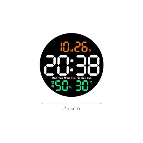 Digital Wall Clock with Temperature Meter & Remote Control – Multicolor