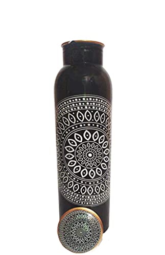 Floral Printed Copper Water Bottle 1000 ML - Eco-Friendly Hydration