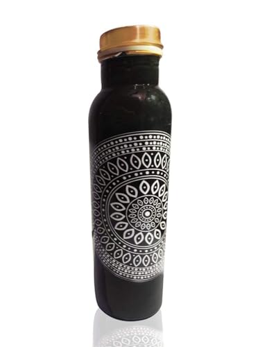 Floral Printed Copper Water Bottle 1000 ML - Eco-Friendly Hydration