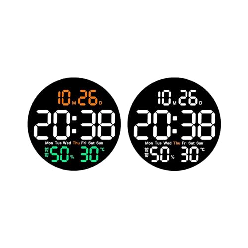 Digital Wall Clock with Temperature Meter & Remote Control – Multicolor