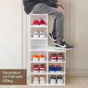 Collapsible Shoe Organizer with Clear Doors - Space-Saving Storage Solution