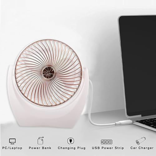 USB Desk Fan with Strong Airflow & Quiet Operation for Home & Office