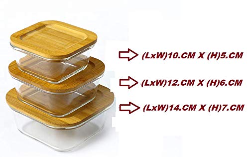 Eco-Friendly Glass Food Storage Containers with Bamboo Lids - Set of 3