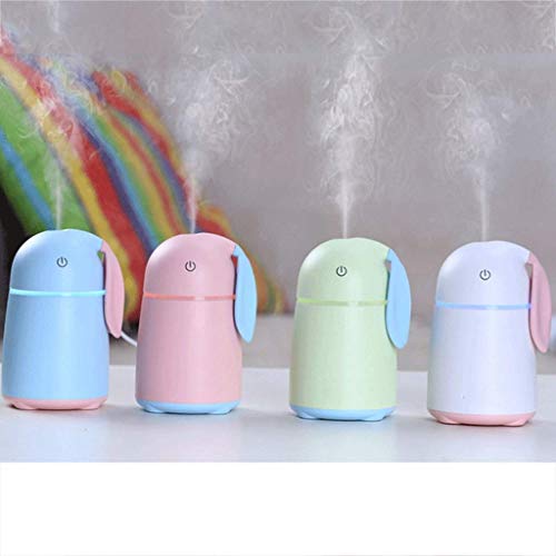 Portable Rabbit Shaped Humidifier with LED Night Light for Home & Office