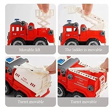 DIY Fire Rescue Trucks Playset for Kids - Educational Fun Toy