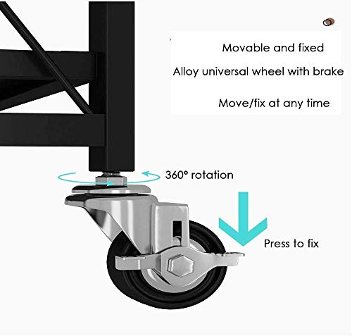 3-Layer Adjustable Kitchen Microwave Rack on Wheels for Versatile Storage