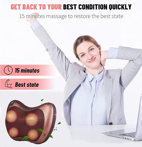 2 in 1 Neck and Back Massage Pillow for Home & Car Relaxation
