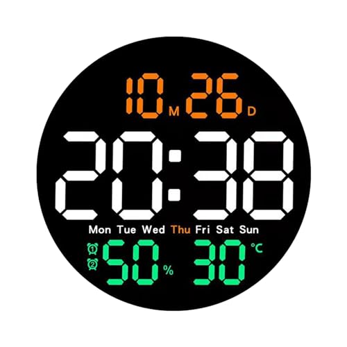 Digital Wall Clock with Temperature Meter & Remote Control – Multicolor