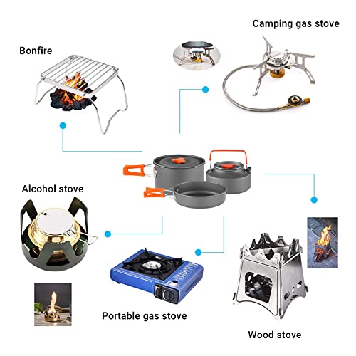 Camping Cookware Set for 2-3 people | compact nesting mess kit for ...