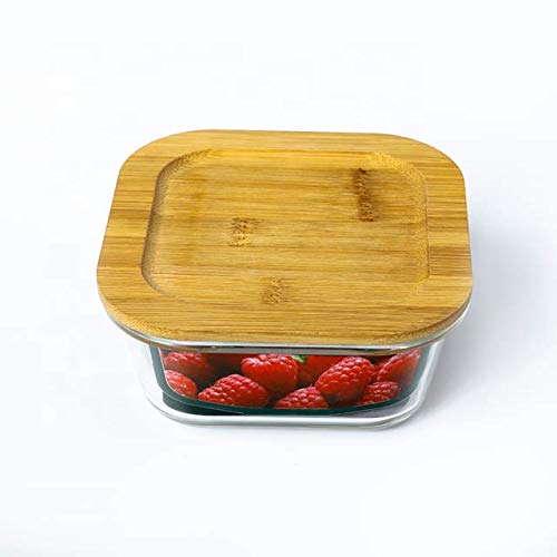 Versatile Glass Food Storage Containers with Bamboo Lids - 3 Piece Set