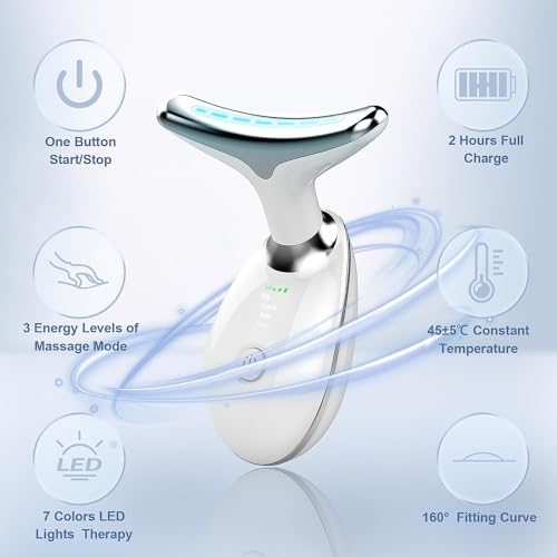 LED Photon Therapy Neck Massager - Skin Rejuvenation & Firming Device