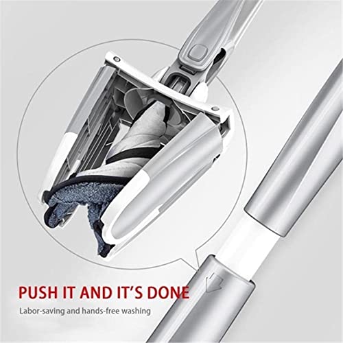 Microfiber Spray Mop with Removable Washable Pad and Extendable Handle | Wet and dry cleaning without a bucket | 360° swivel flat head reaches corners and under furniture | Ergonomic long pole protects your back | Reusable absorbe