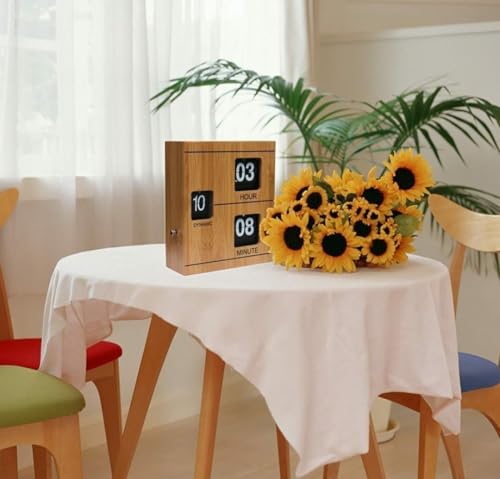 Retro Bamboo Flip Clock - Unique Dynamic Display for Home & Office