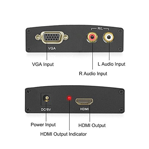VGA to HDMI Converter with R/L Audio - High Definition 1080P