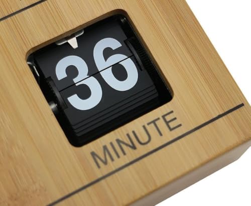 Retro Bamboo Flip Clock - Unique Dynamic Display for Home & Office