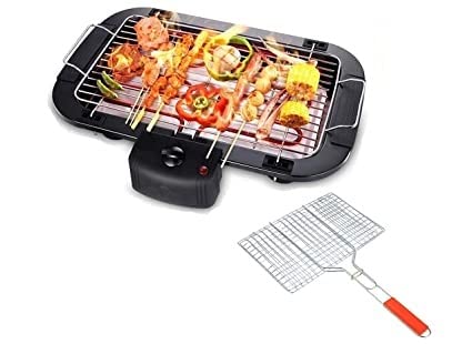 Electric Smokeless Barbecue Grill with Adjustable Temperature Control