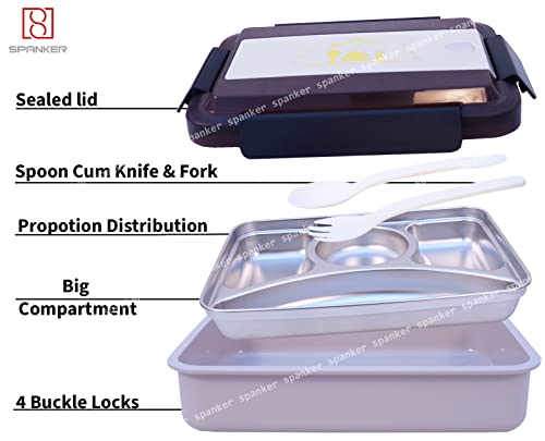 4-Section Thermal Stainless Steel Lunch Box - Keep Meals Fresh