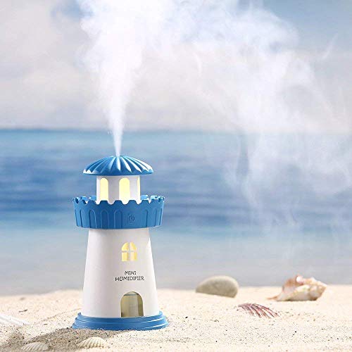 LED Lighthouse Air Freshener Humidifier with Adjustable Night Light