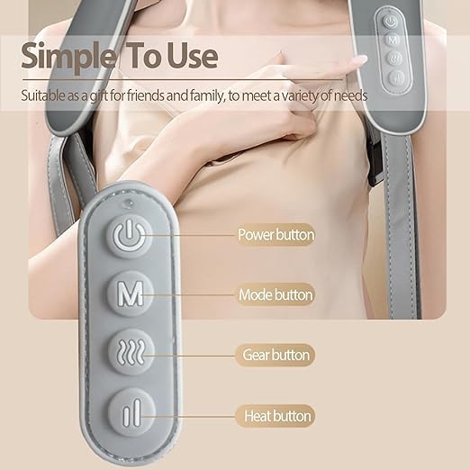 Electric Neck & Back Massager with Heat - Deep Tissue Relief Device
