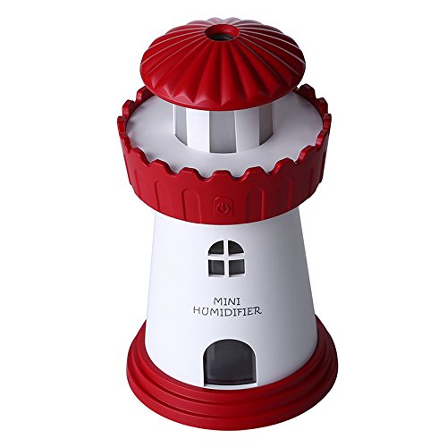 LED Lighthouse Air Freshener Humidifier with Adjustable Night Light