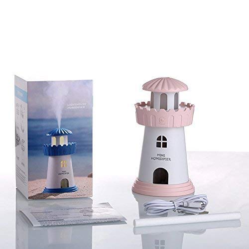 LED Lighthouse Air Freshener Humidifier with Adjustable Night Light