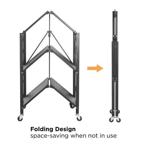 3-Layer Adjustable Kitchen Microwave Rack on Wheels for Versatile Storage