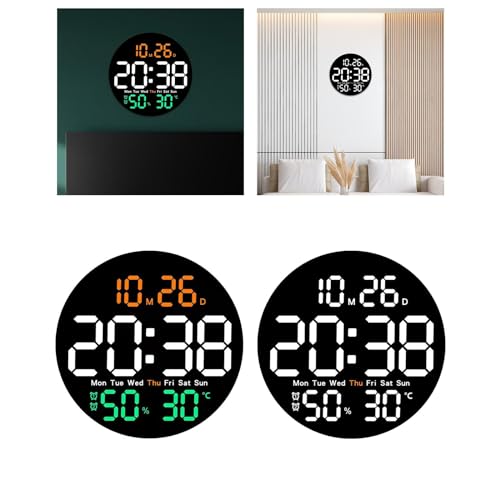 Digital Wall Clock with Temperature Meter & Remote Control – Multicolor