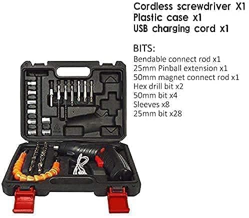 JENABOM 47 in 1 Electric Screwdriver Cordless Rechargeable Set 3.6V Li | ion 3.5N | m Max Torque Electric Rotatable with Case LED Light Drill Screwdriver Multi