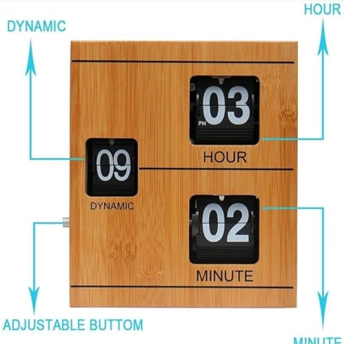 Retro Bamboo Flip Clock - Unique Dynamic Display for Home & Office
