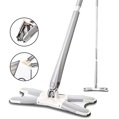 Microfiber Spray Mop with Removable Washable Pad and Extendable Handle | Wet and dry cleaning without a bucket | 360° swivel flat head reaches corners and under furniture | Ergonomic long pole protects your back | Reusable absorbe