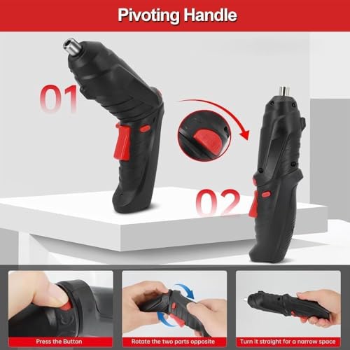 JENABOM 47 in 1 Electric Screwdriver Cordless Rechargeable Set 3.6V Li | ion 3.5N | m Max Torque Electric Rotatable with Case LED Light Drill Screwdriver Multi