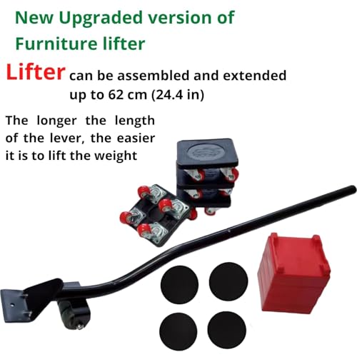 Heavy Duty Furniture Lifter with 360° Roller Pads for Easy Moving