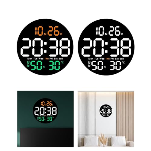 Digital Wall Clock with Temperature Meter & Remote Control – Multicolor