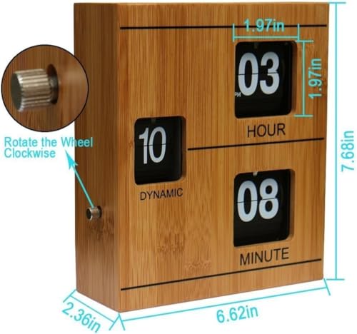 Retro Bamboo Flip Clock - Unique Dynamic Display for Home & Office