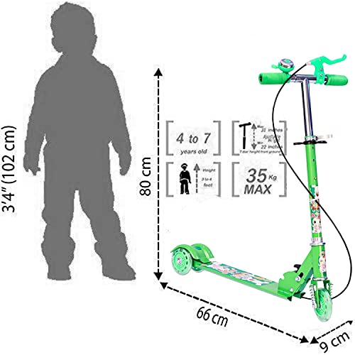 Foldable 3-Wheel Scooter for Kids - Adjustable Height & LED Lights