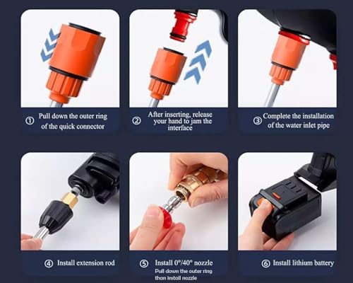 High Pressure Wireless Washer for Car & Bike Cleaning - 48V Rechargeable