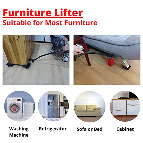 Heavy Duty Furniture Lifter with 360° Roller Pads for Easy Moving