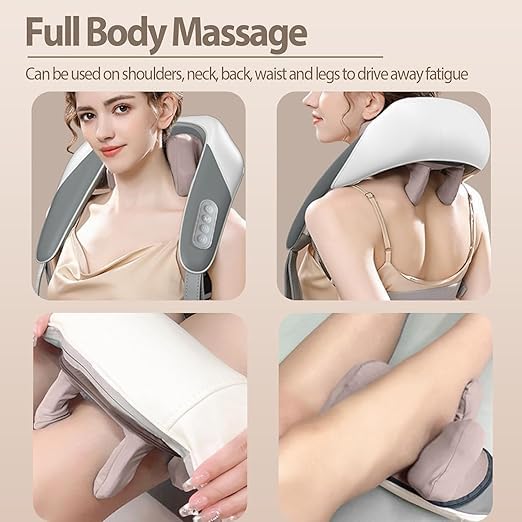 Electric Neck & Back Massager with Heat - Deep Tissue Relief Device