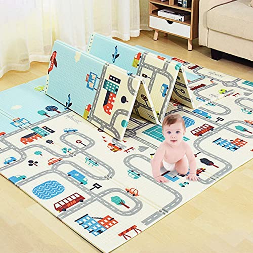 Extra Large Reversible Baby Play Mat - Safe, Waterproof & Portable