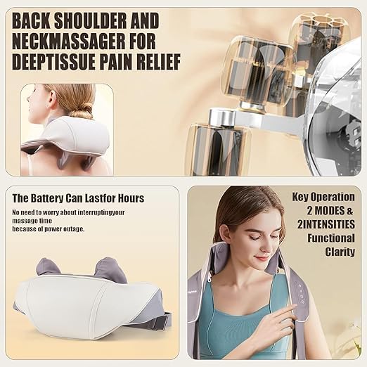 Electric Neck & Back Massager with Heat for Relaxation and Relief