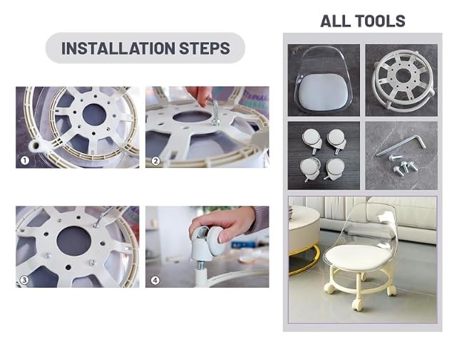 Compact 360° Rotatable Mini Chair for Home and Office Use