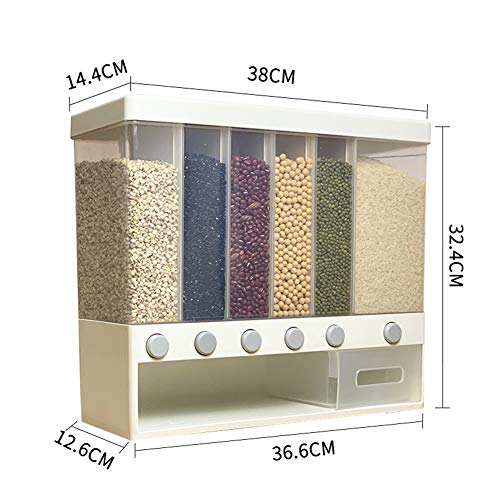 Wall Mounted Dry Food Dispenser for Organized Kitchen Storage